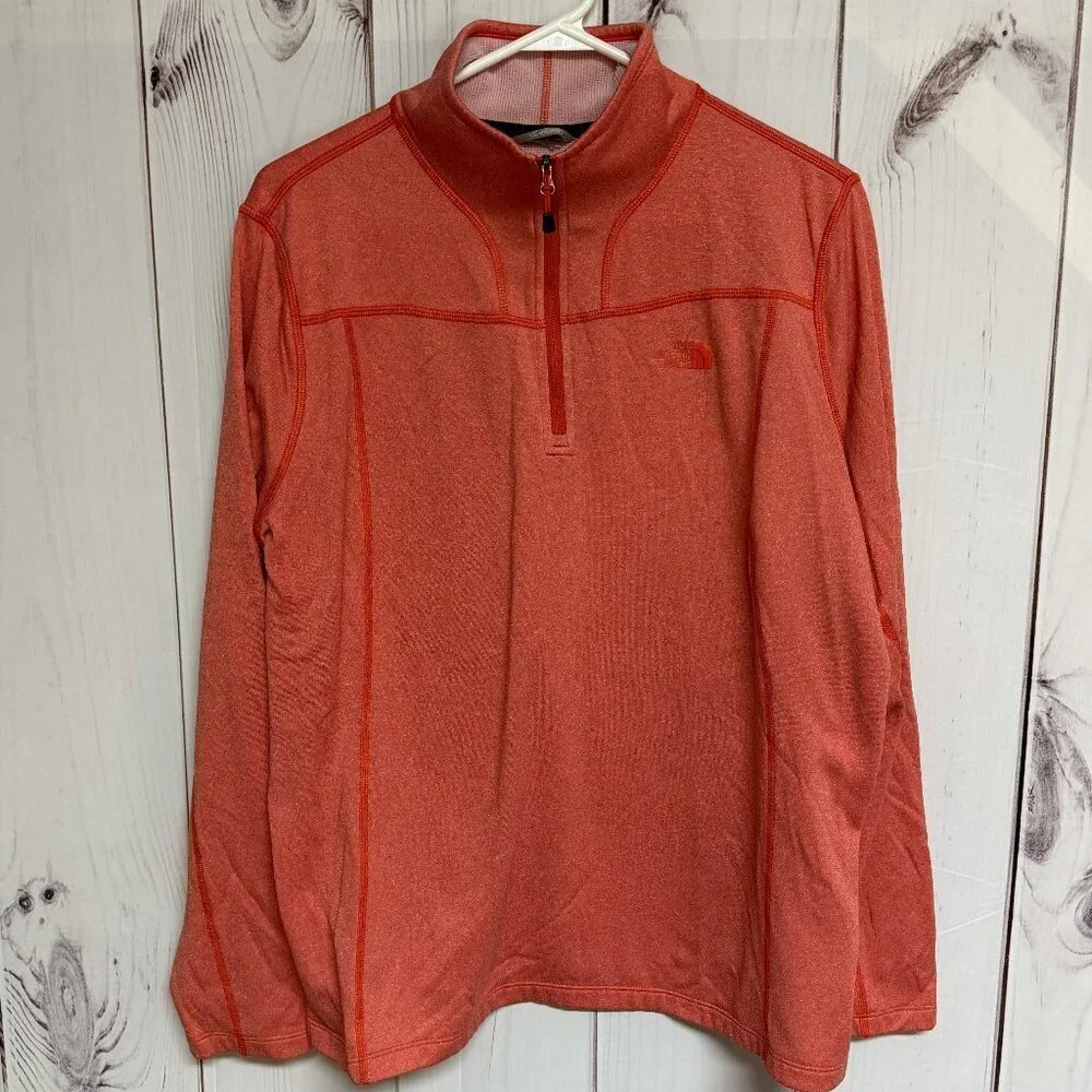 The North Face 1/4-Zip Pullover Men’s Large Orange Heather EUC‎